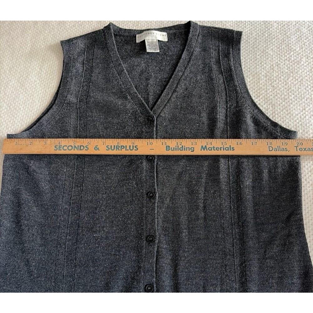 Geoffrey Beene Sport Gray Sleeveless Sweater Vest Size XL Merino Wool Blend - Picture 4 of 5